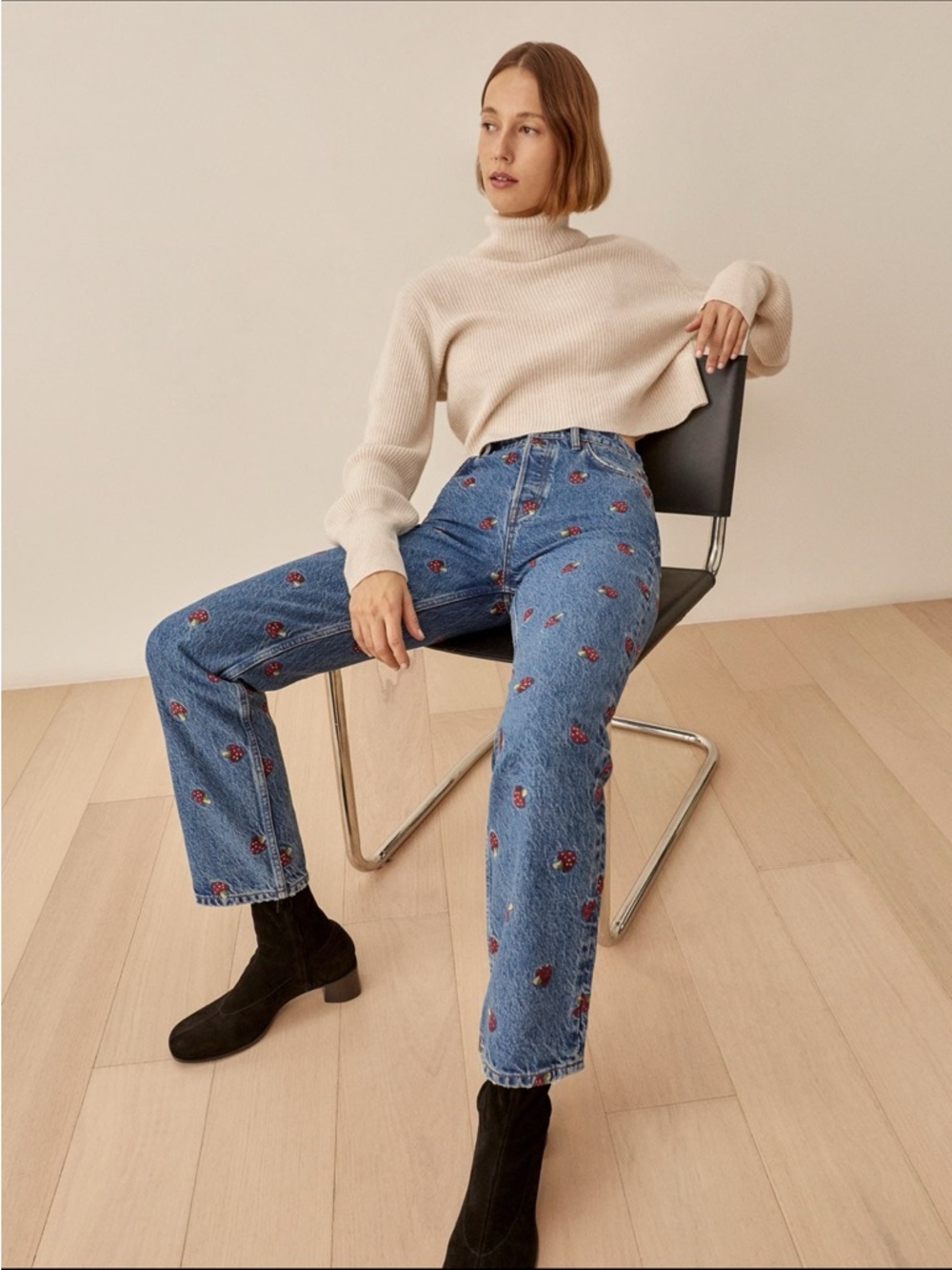 Reformation mushroom jeans